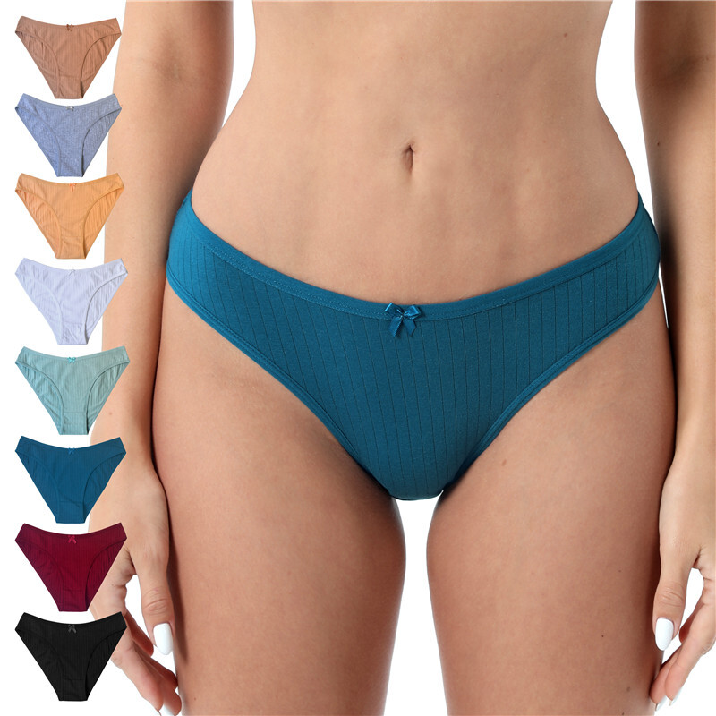 8pcs/lot Cute Bowtie Briefs Underwear Panties Women Girls Sexy Cotton Intimates