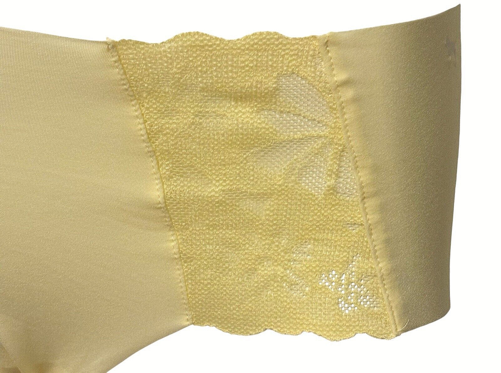 NWT VICTORIA’S SECRET “PINK” HIPHUGGER HIPSTER LACE FRONT PANTY YELLOW SZ LARGE