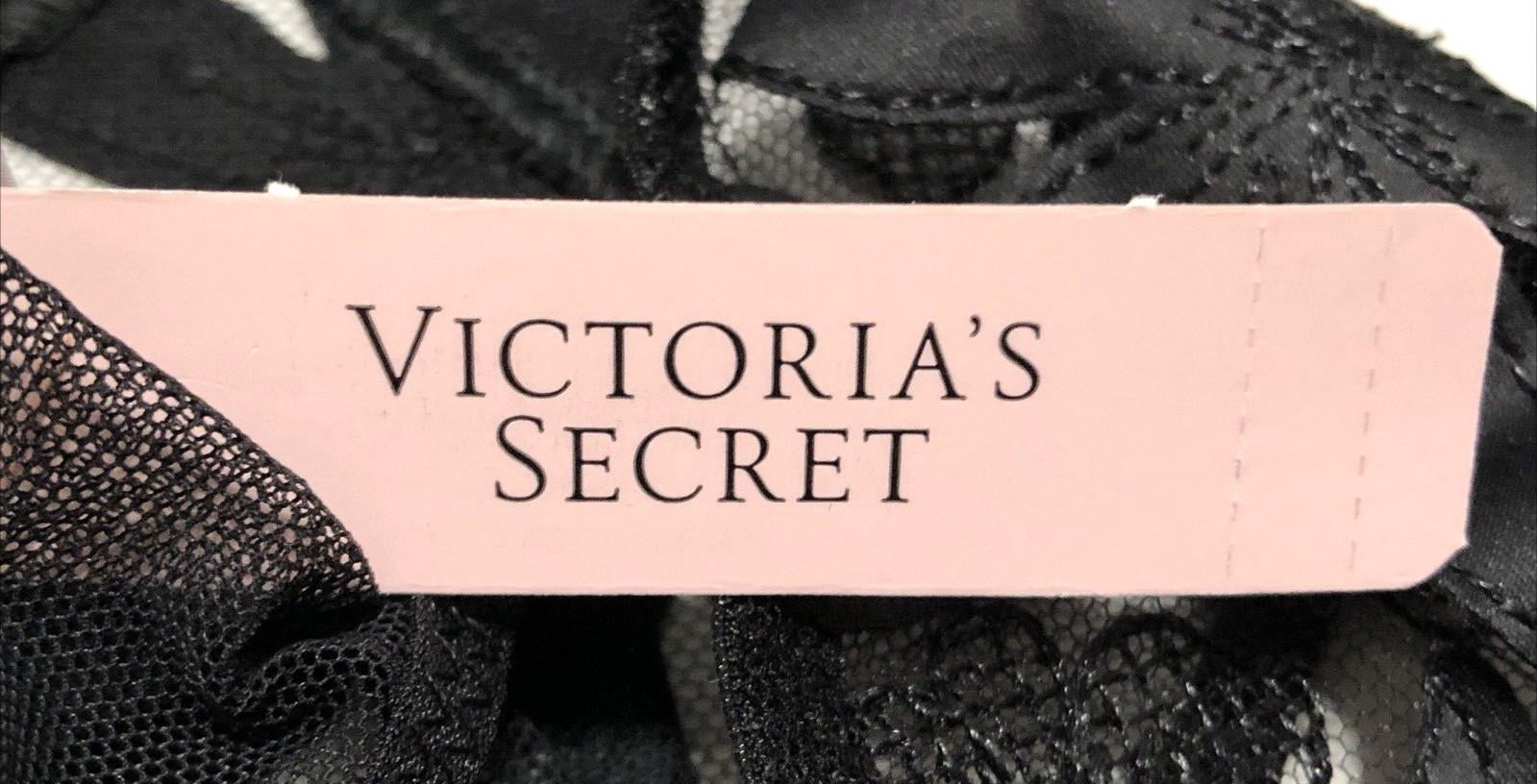 Victoria’s Secret Very Sexy NWT Medium Black Ziggy Floral Embroidery Thong Panty