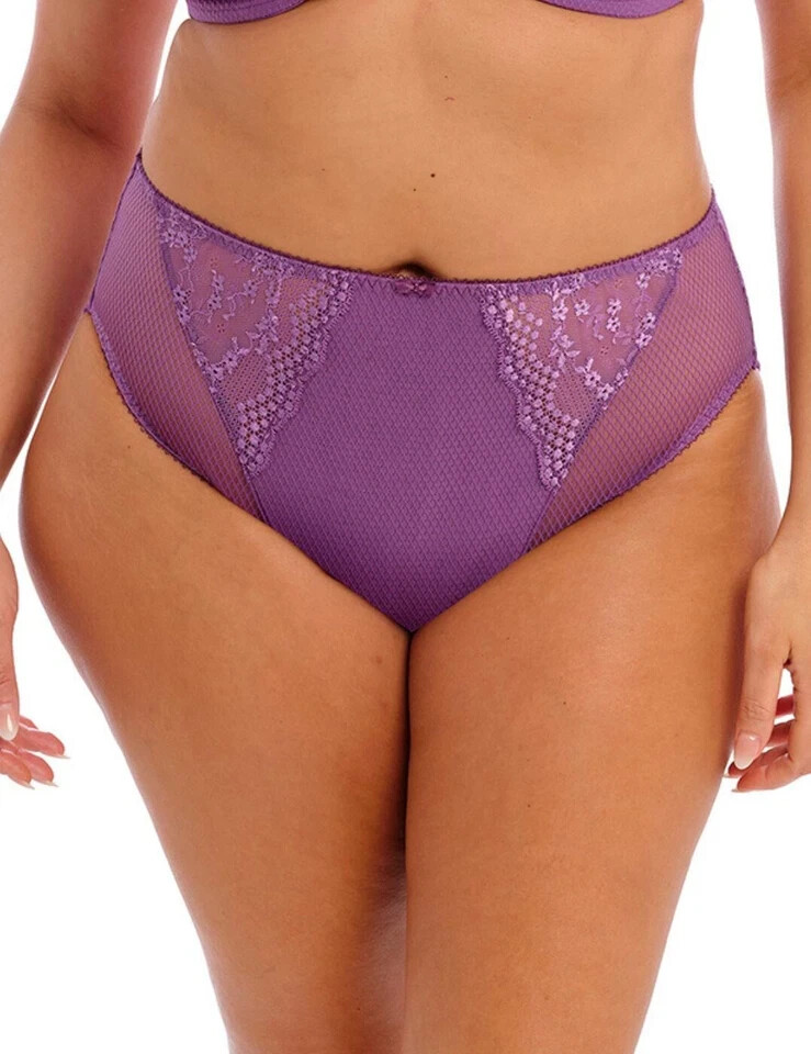 Elomi Charley Brief Plus Size 4XL 22 24 Purple High Leg Waist Full Knickers 4386