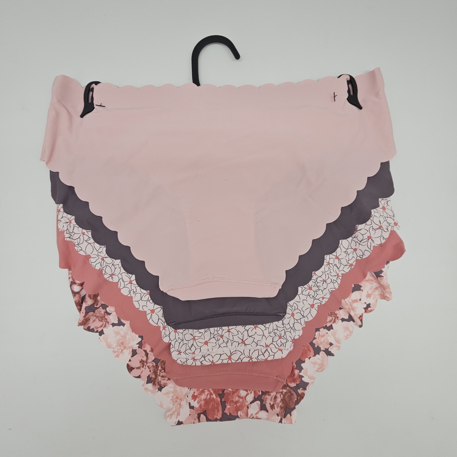 5 Pack MARILYN MONROE Womens M L XL Soft Micro No Show Panties Pink Taupe Sienna
