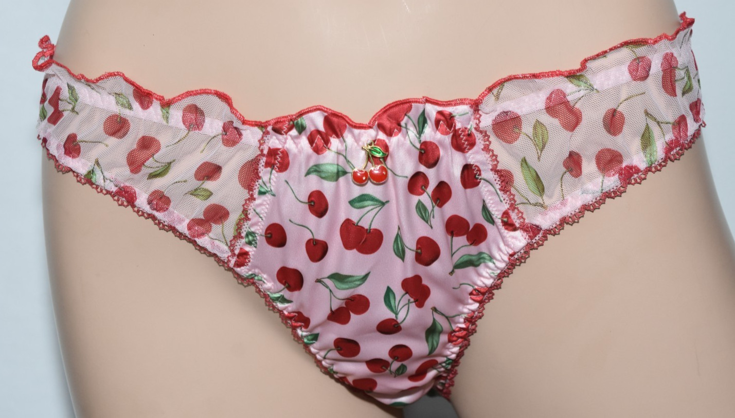 NWT for Love & Lemons Victoria’s Secret Pink Cherry Dangle Bikini Panty M Medium