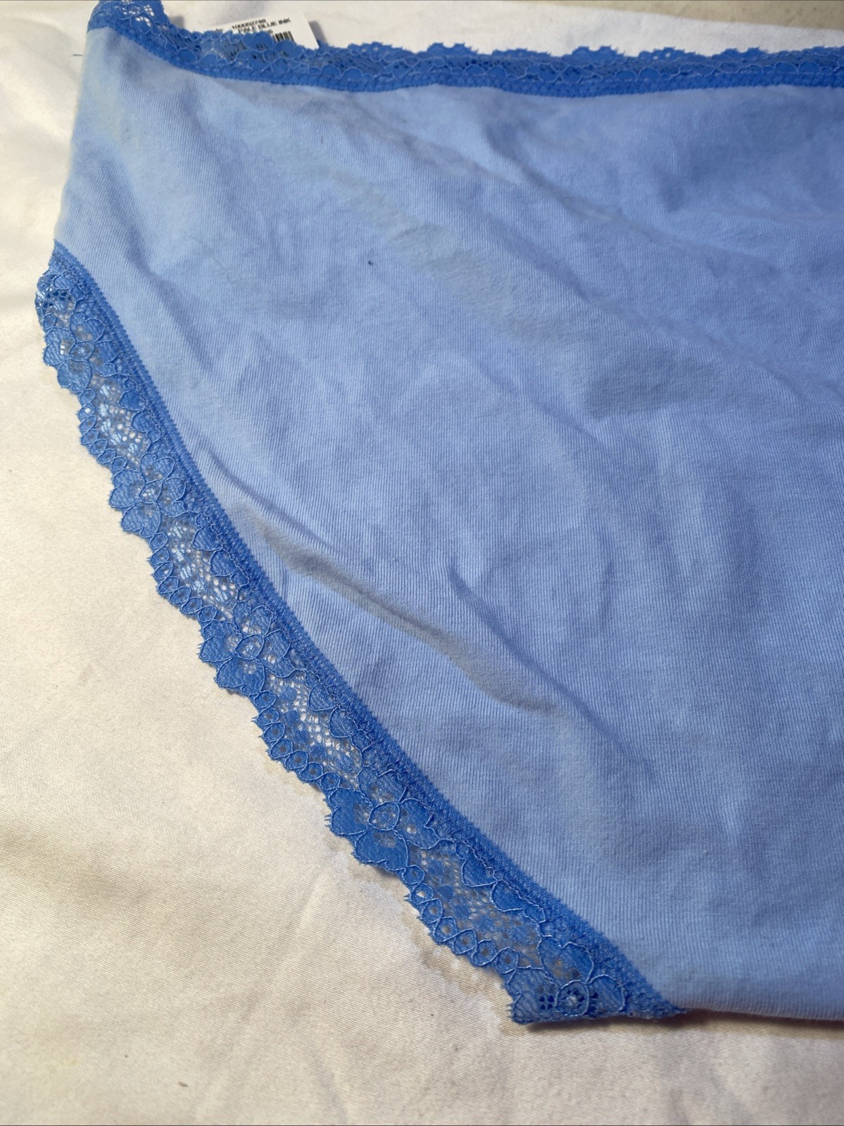 2 Jenni Intimates Lace Trim Hipster Underwear 1 White & 1 Baby Blue New W/Tag