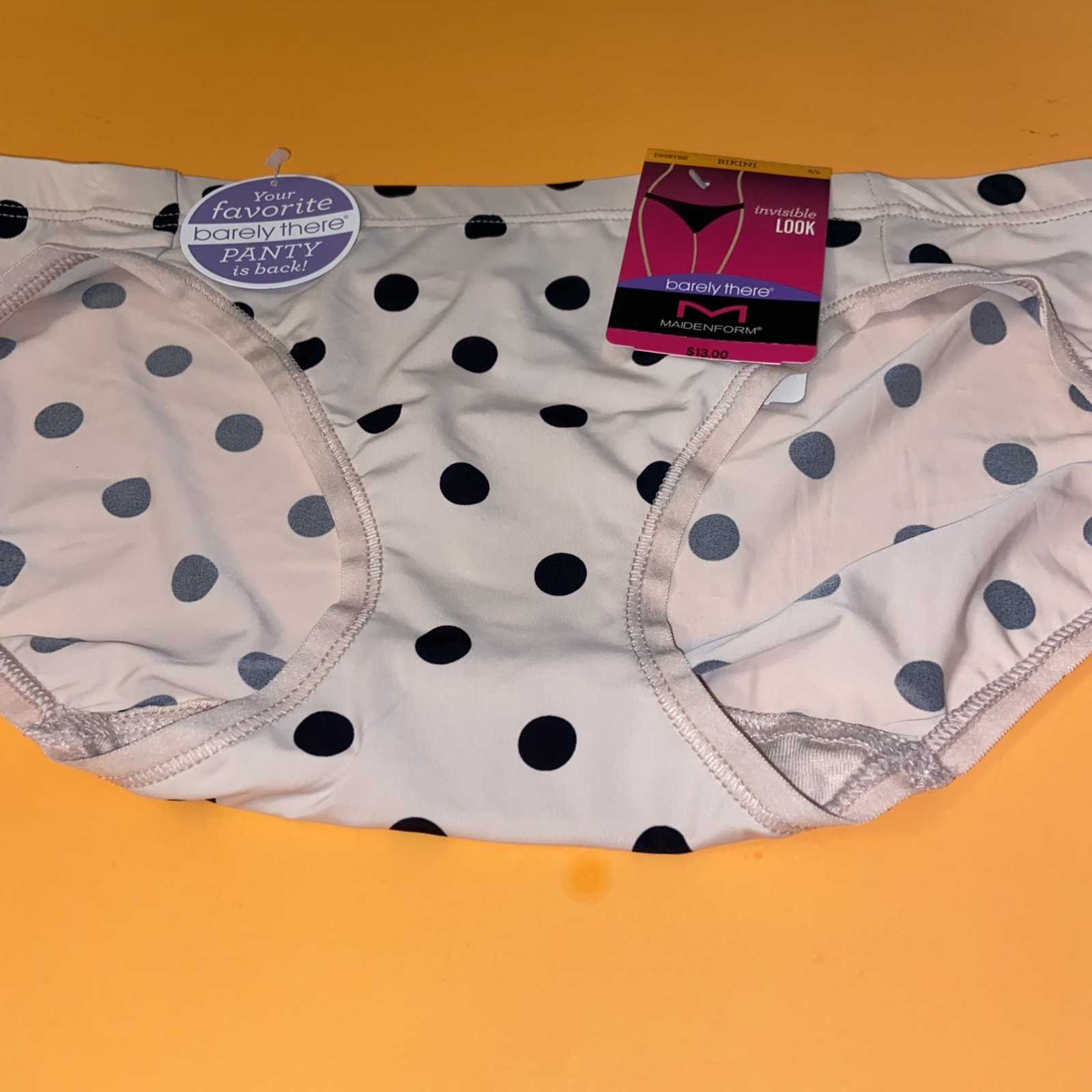 NEW! Maidenform Pink Polka Dot Barely There Bikini Panties / Small / Size 5/ $13