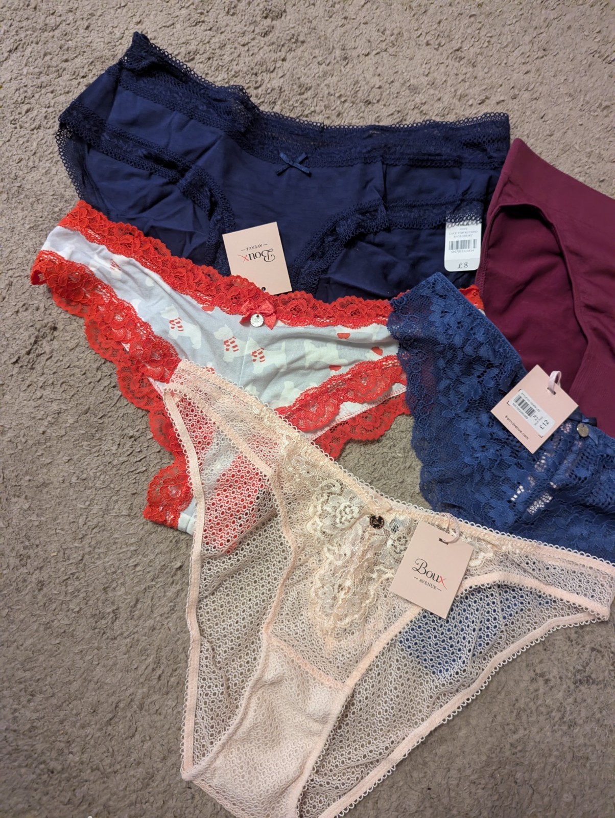 5 X BOUX AVENUE ASSORTED BRIEFS SHORTS THONGS SIZE UK 10 NEW RRP £52