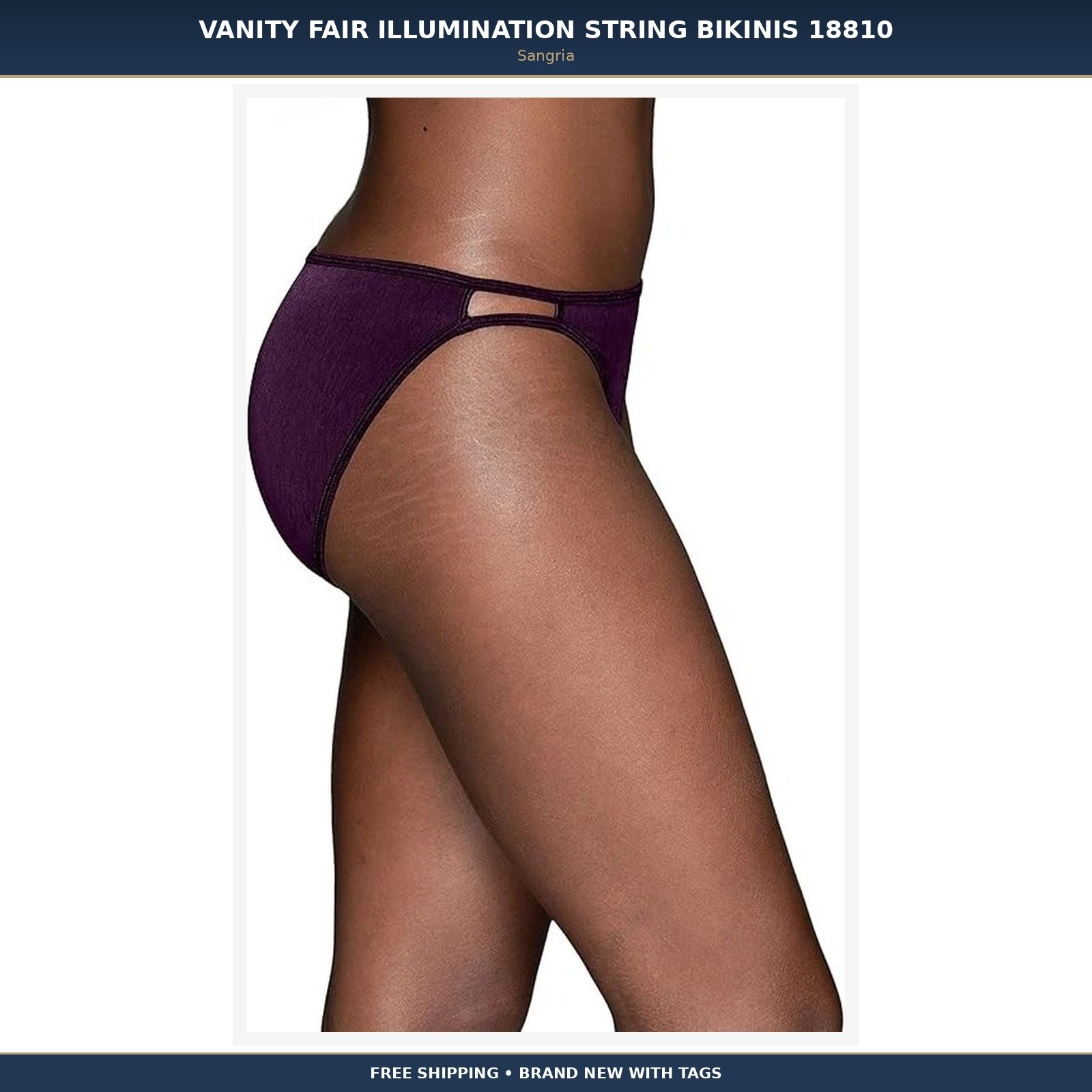 4 Pair VANITY FAIR String Bikini ILLUMINATION 18810 ~ 18108 Sangria Size 9-10-11