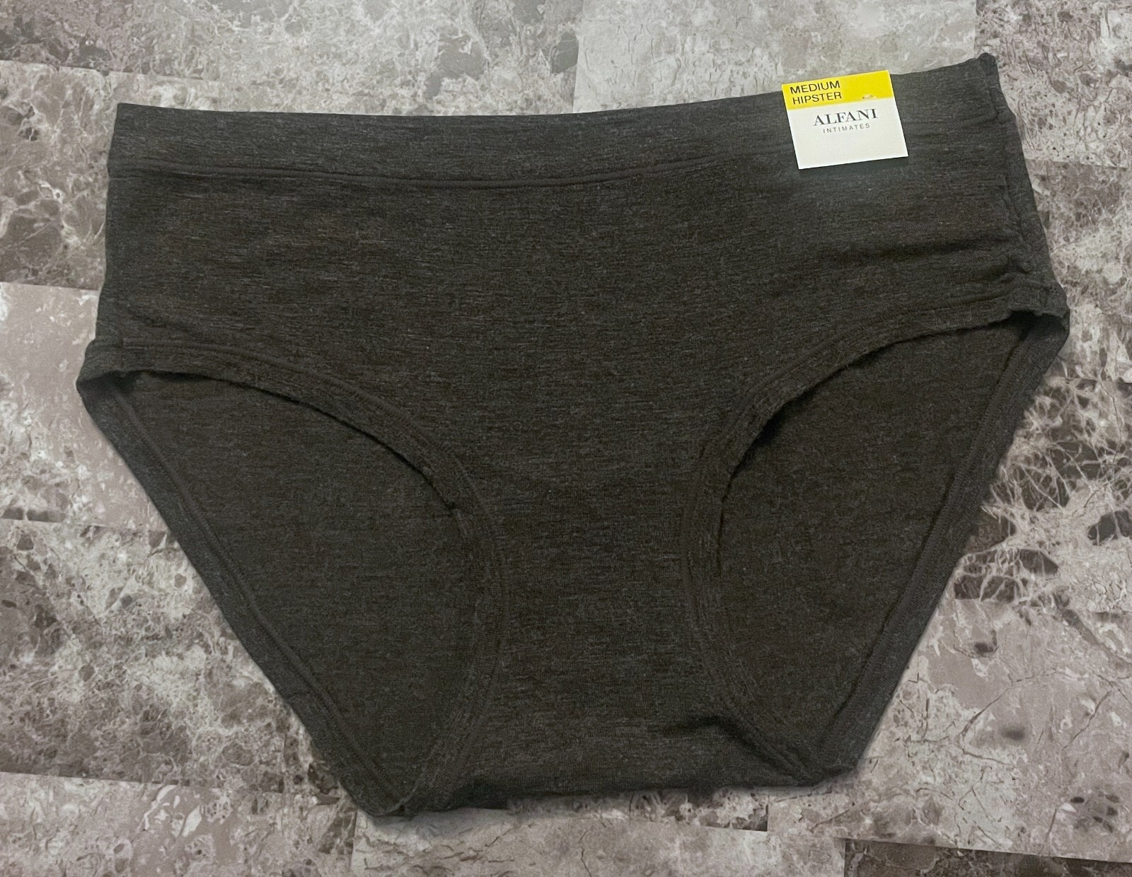 NWT ALFANI INTIMATES MEDIUM CHARCOAL GRAY RAYON SPANDEX STRETCH HIPSTERPANTIES