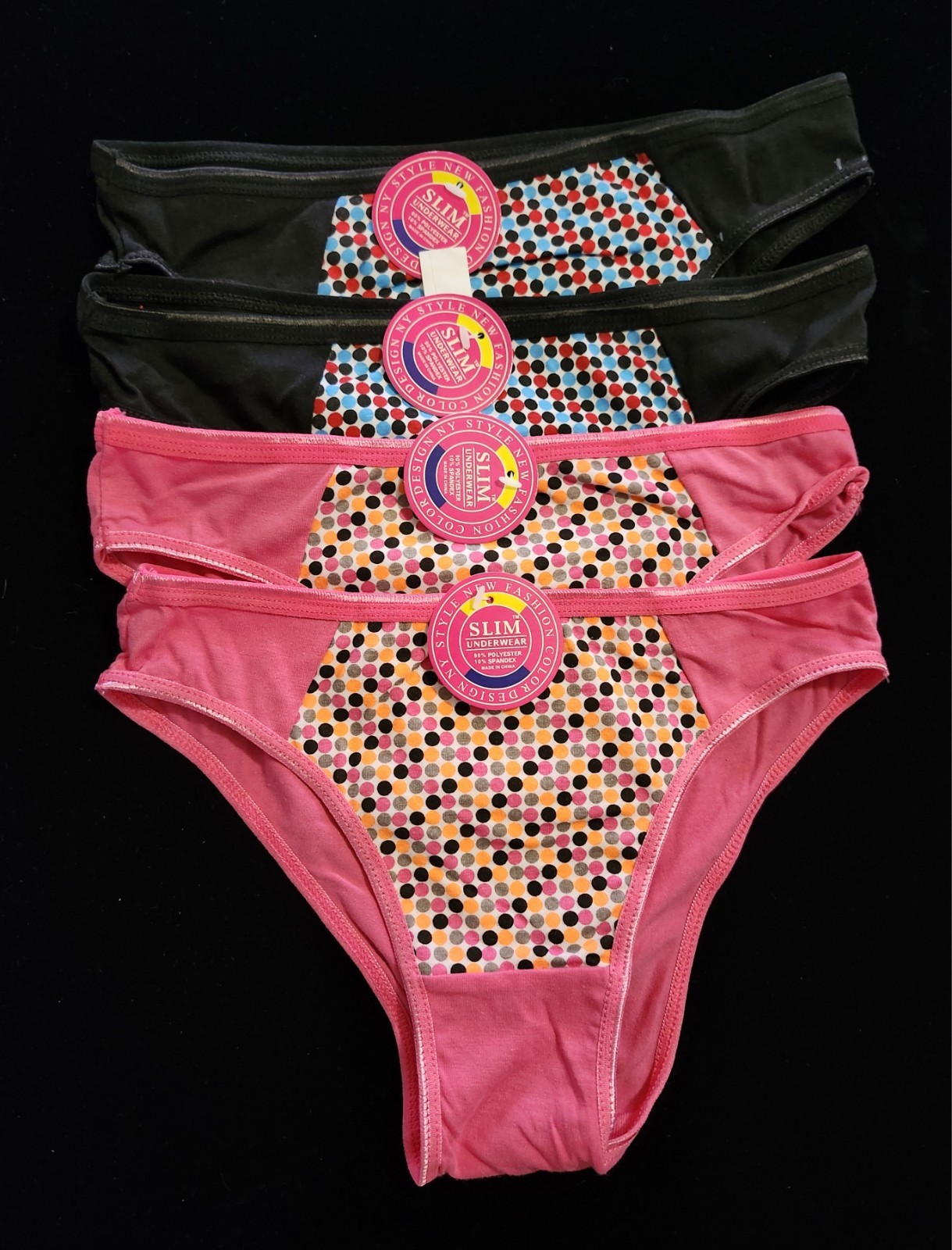 4 Pack Womens Panties Underwear Multi Colored Size” L