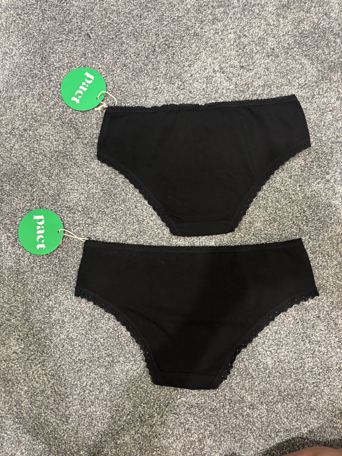 Pact Organic Cotton Underwear Small Lot Of 2 Lace Trim Hipster