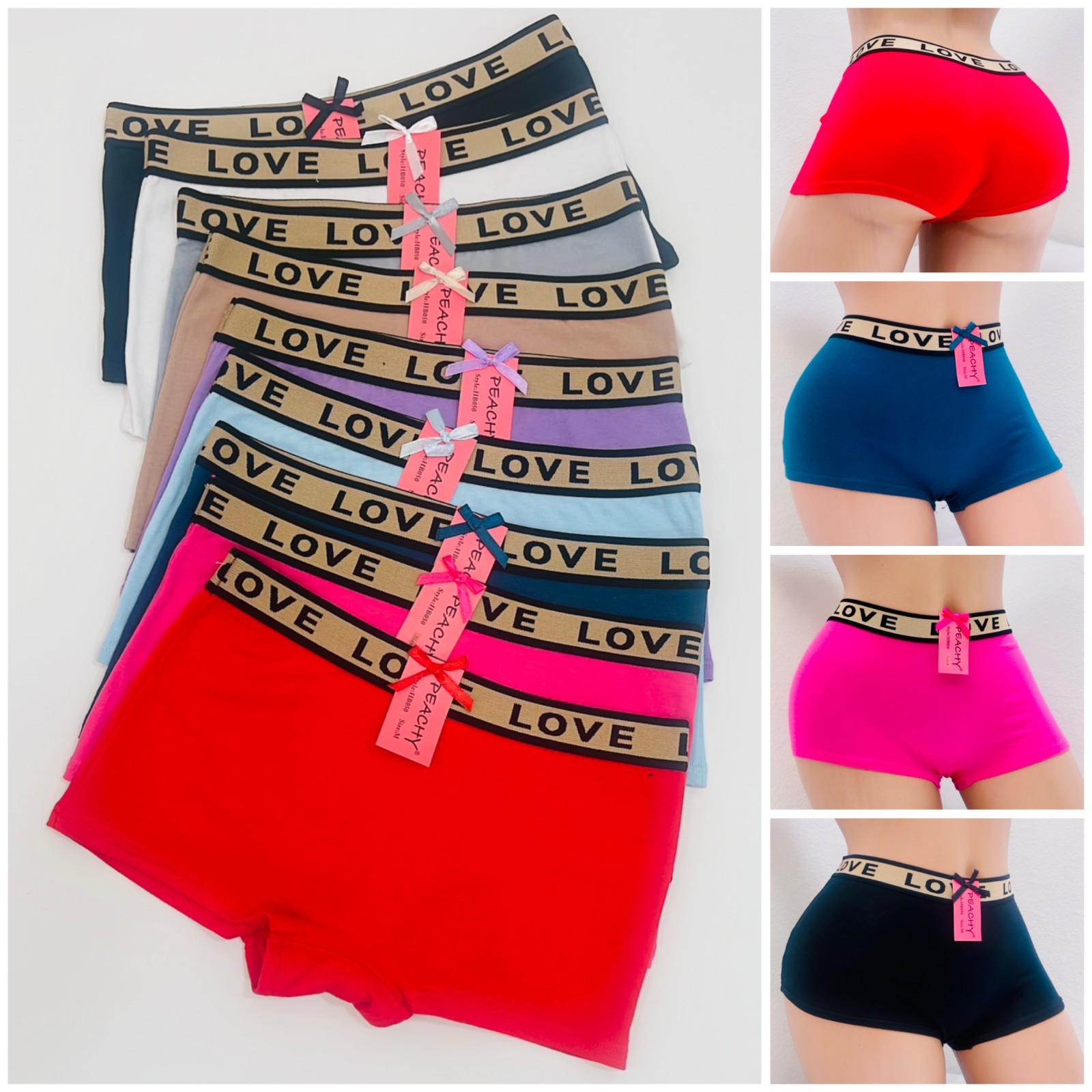 NEW Lot 6 Boyshorts Panties Cotton Underwear Women’s Ladies Girls H050 Size S-XL