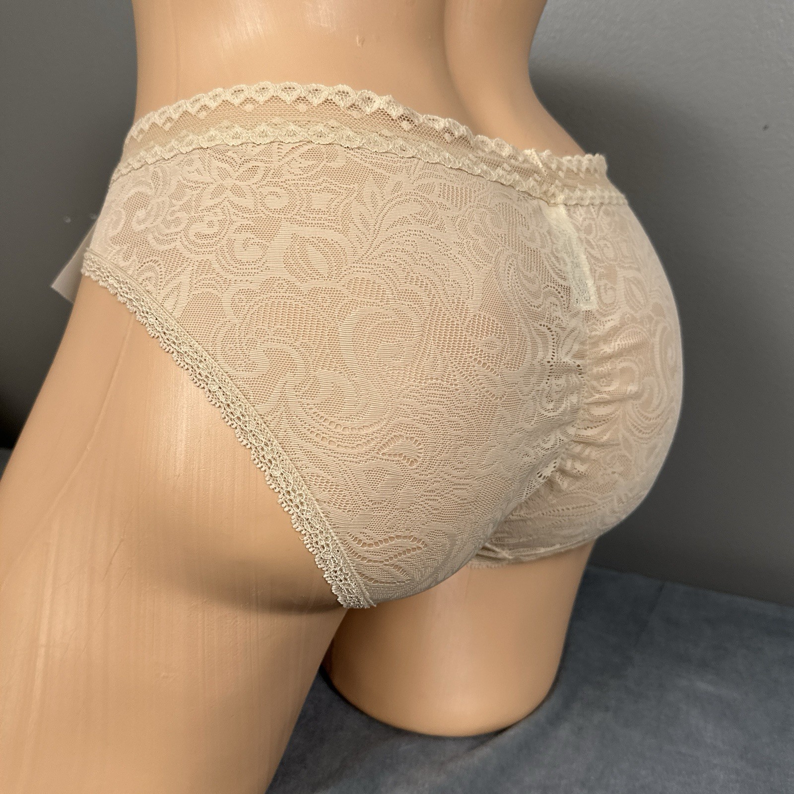 Maidenform DM0016 Sexy Must Have Bikini Panty Medium Paisley Lace Y2K Beige New