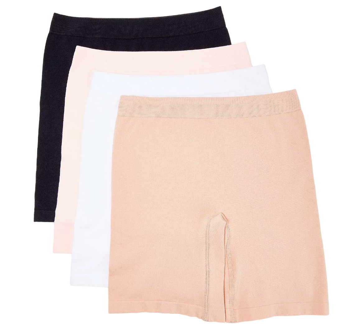 Breezies~Set of 4~Cotton Long Line Panty Briefs~Large~Basic~A475754