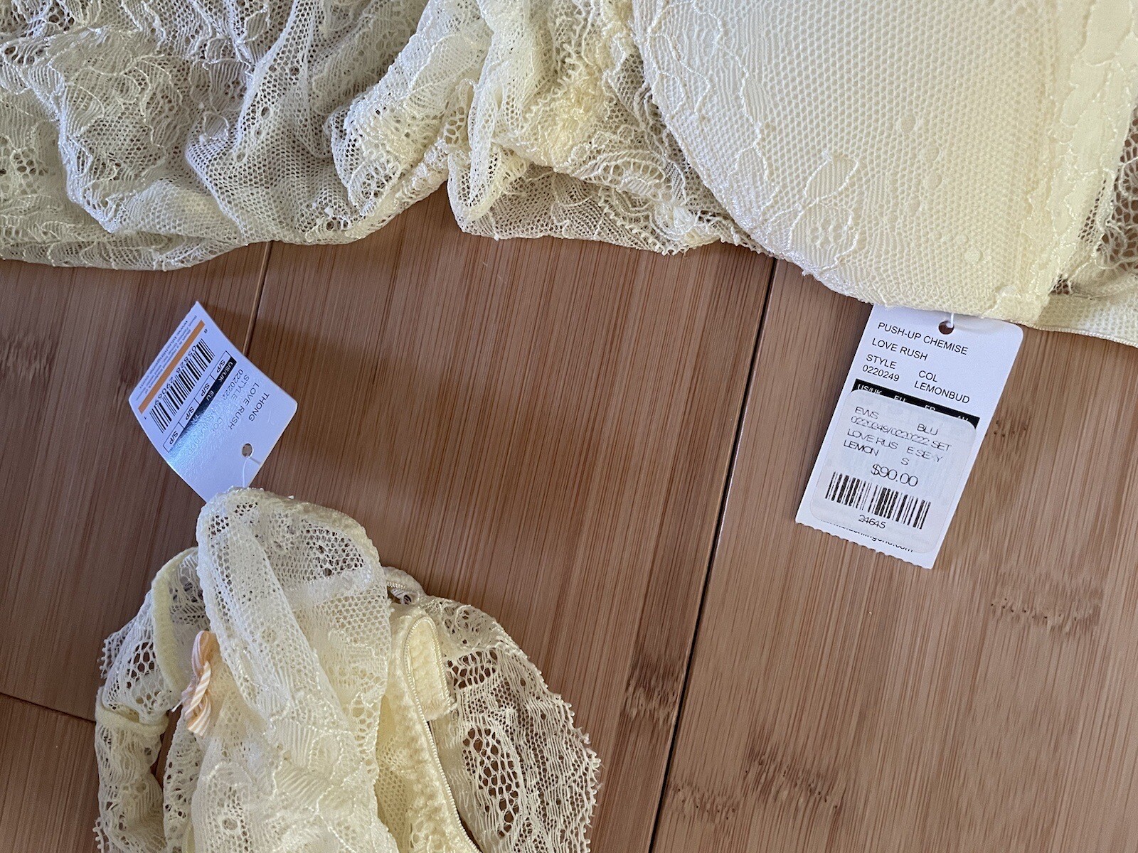 NEW WITH TAGS! Blush Love Rush Thong And Lace Slip Lemonbud Size small!! $140 🤍