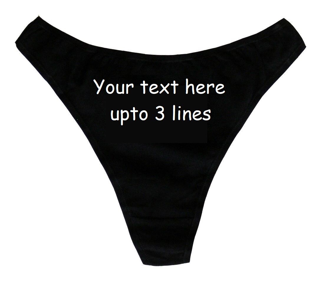Ladies Personalised Any Text Thong Birthday Christmas Valentines Day