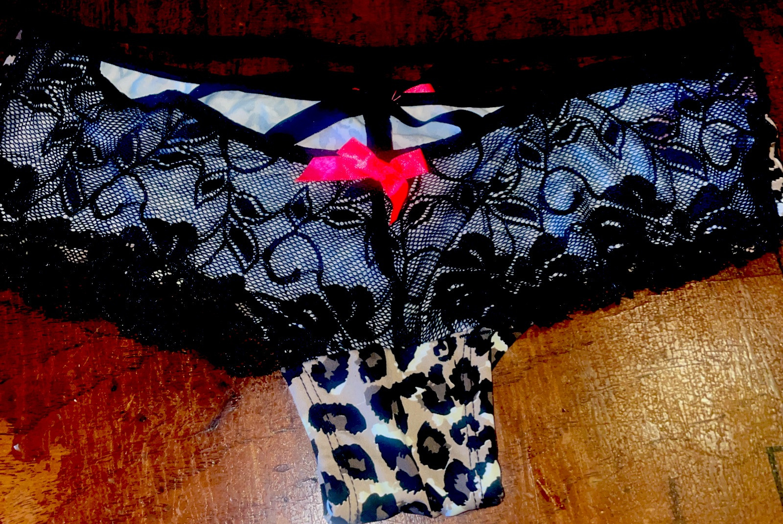 Shiny Leopard Print And Pantie With Sexy Back