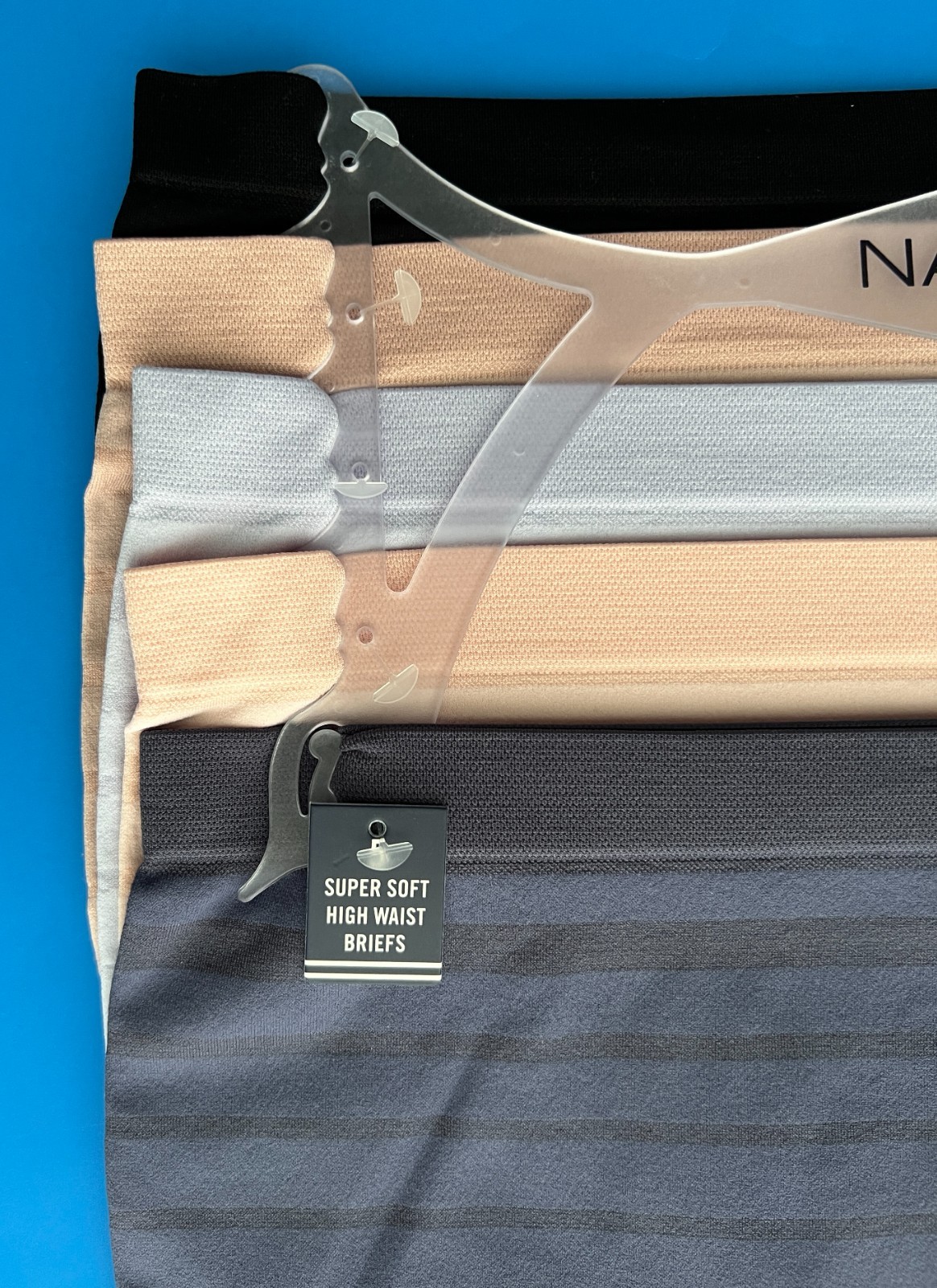 5 pc Size 1X Nautica NT9935 Nylon Brief Underwear Panties Fit Stretch Stripe NWT