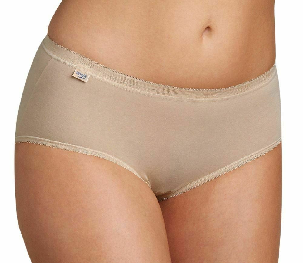 Sloggi Basic+ Cotton Rich Midi Brief Black, White, Grey or Skin 10005038.