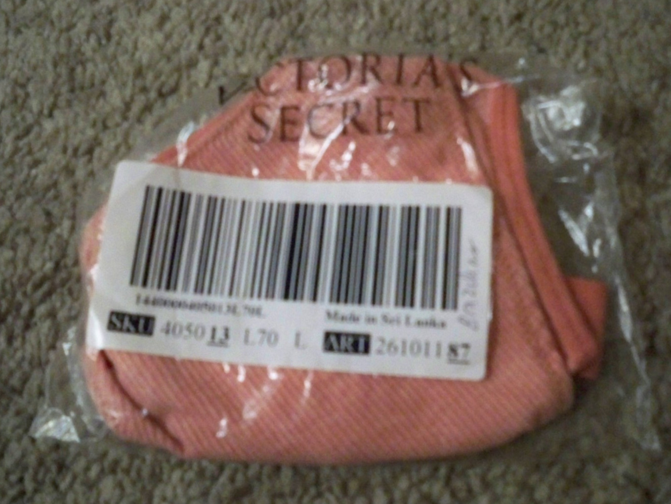 VICTORIAS SECRET BRAZILIAN PEACH RIBBED LARGE NEW