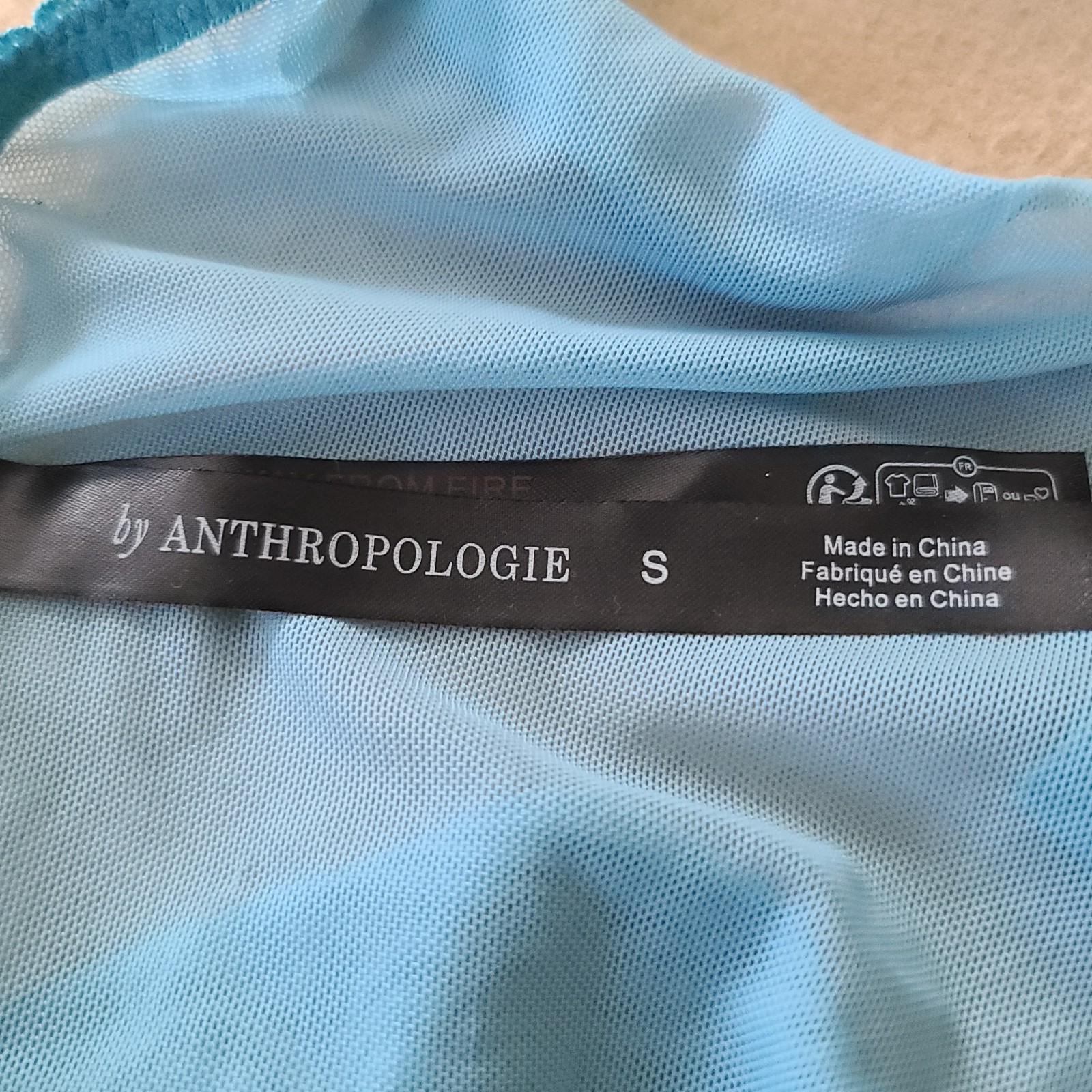 By Anthropologie Lace Mesh Bikini Panty Brief Size S Blue Sexy Flirty NWT