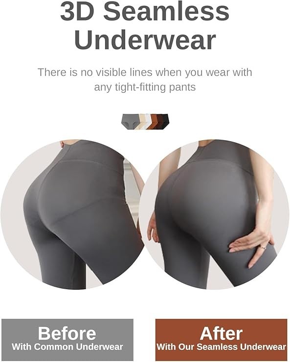 Cuweni Womens Underwear Seamless High Waisted Briefs Silky Stretch No Show Breat