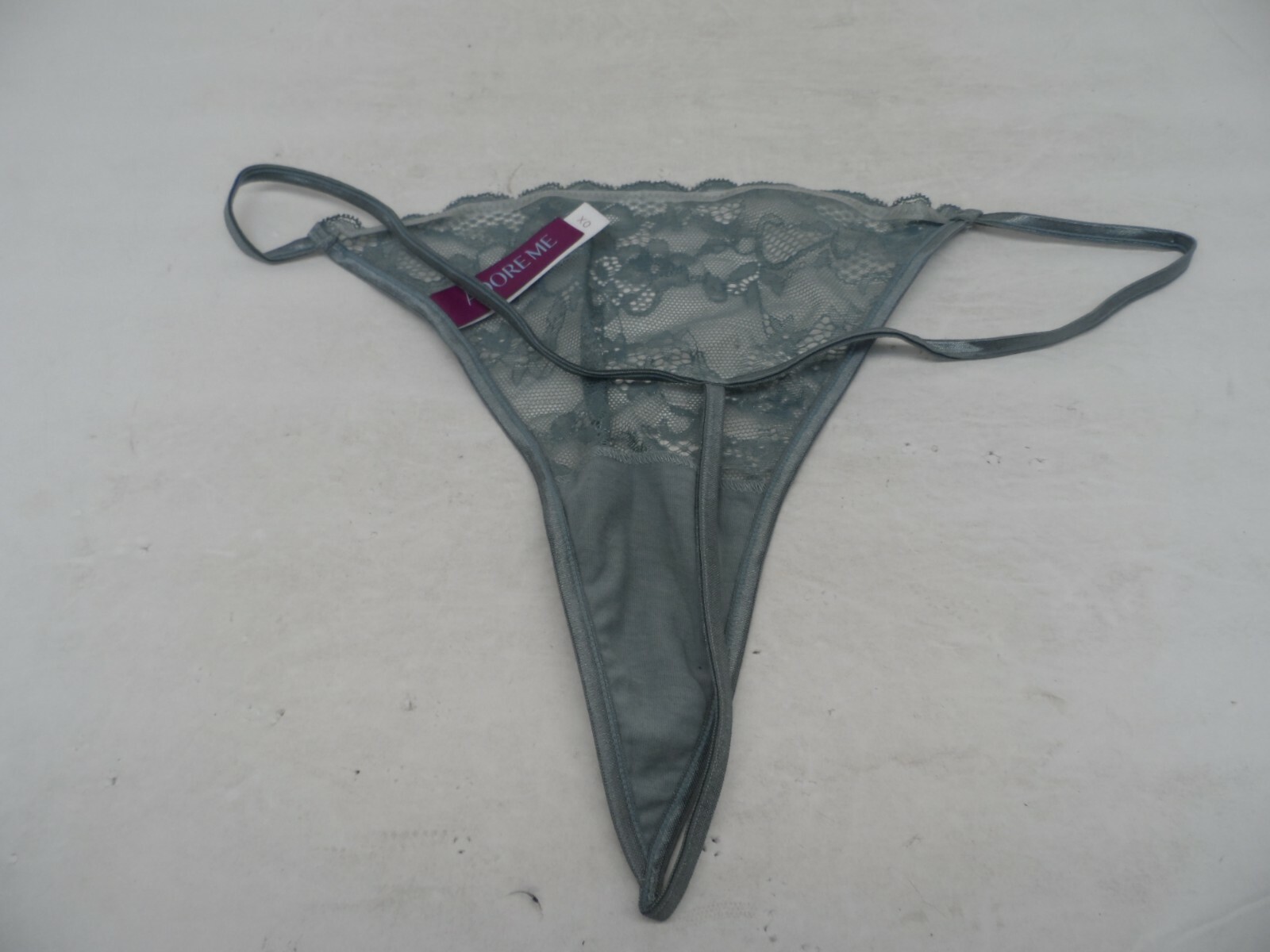 Adore Me Women’s Lace Mesh Risque Thong 60012X Opal Size 0X