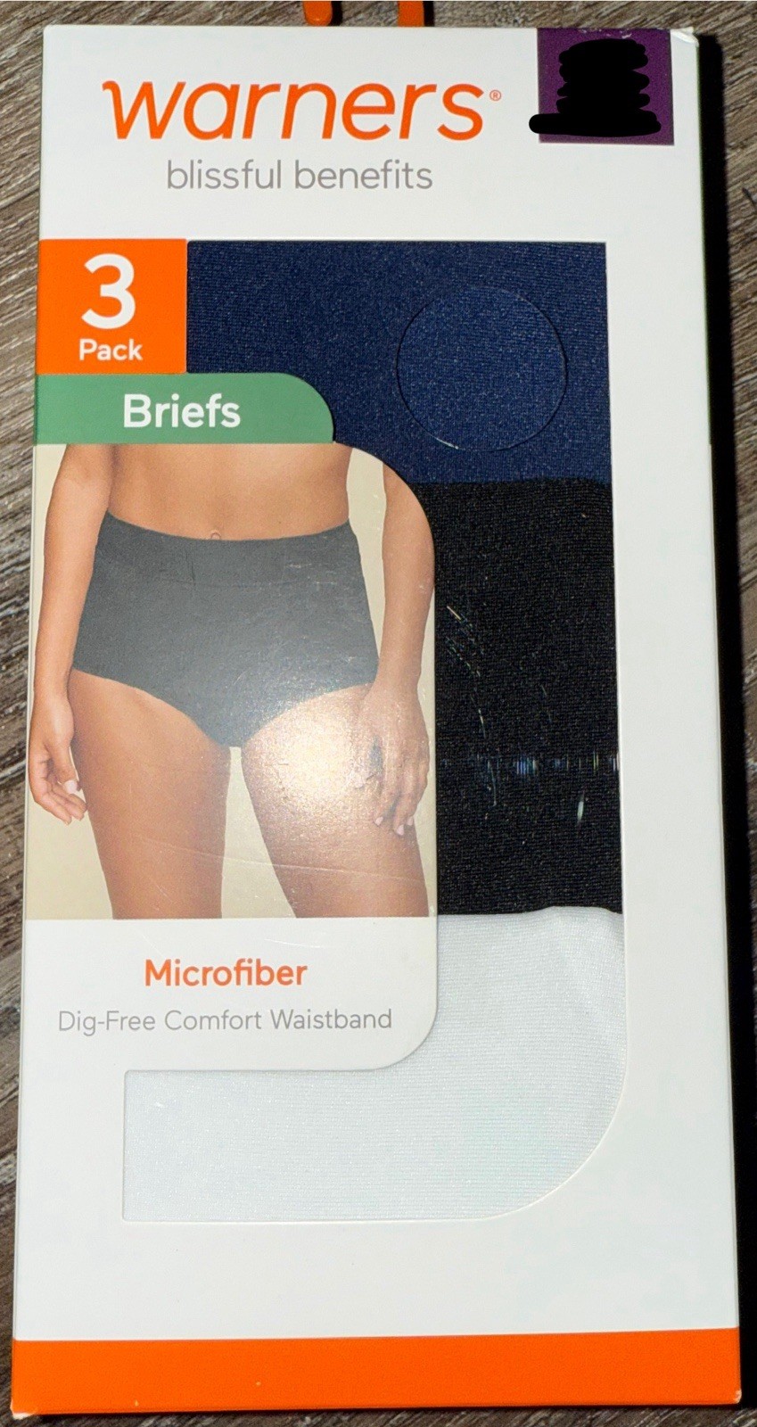 Warners ~ Womens Brief Underwear Panties Polyester Blend 3-Pair (C) ~ L (12/14)