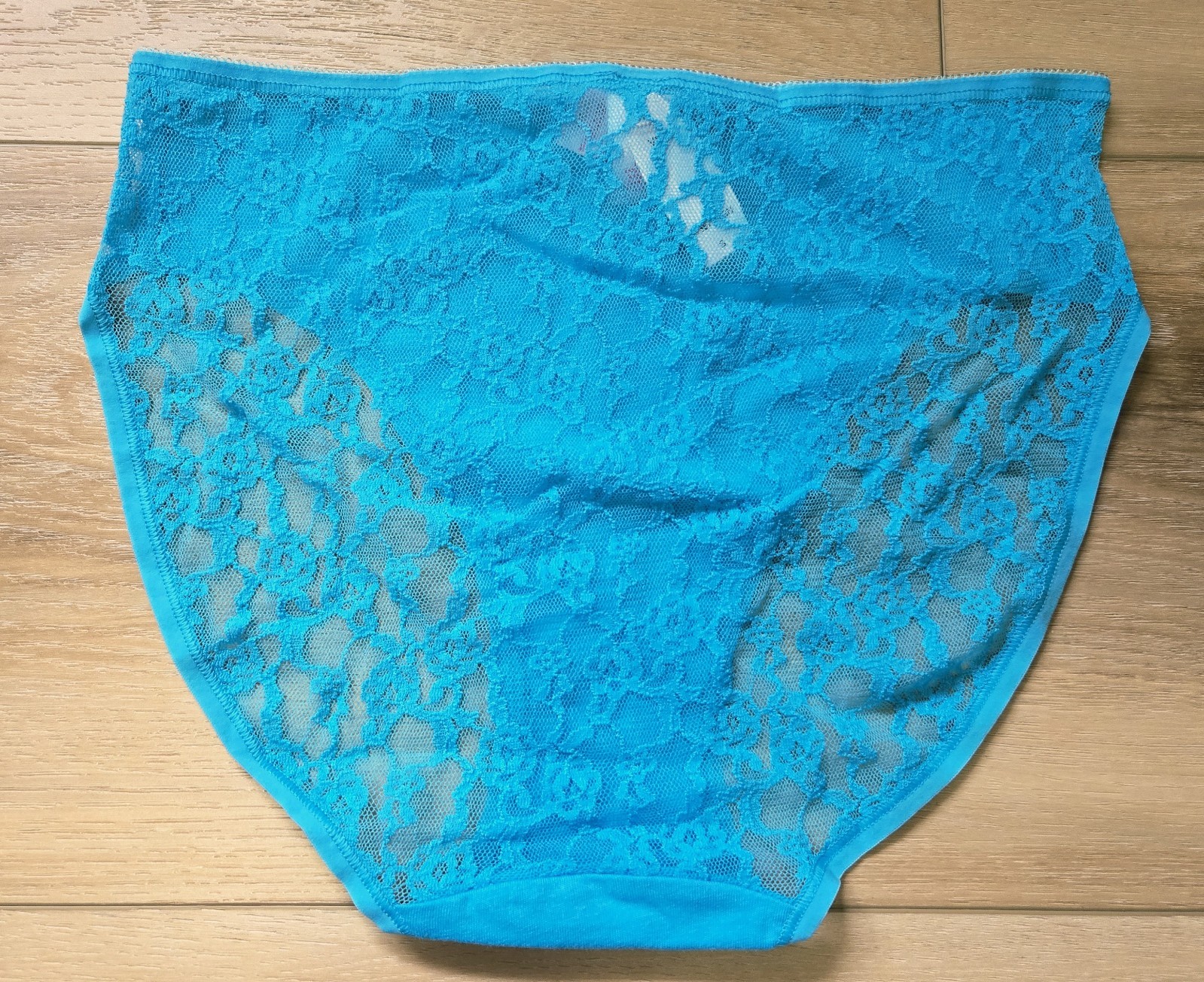 NWT Vintage Victoria’s Secret Teal Cotton Lace Back High-Leg Brief Panties S