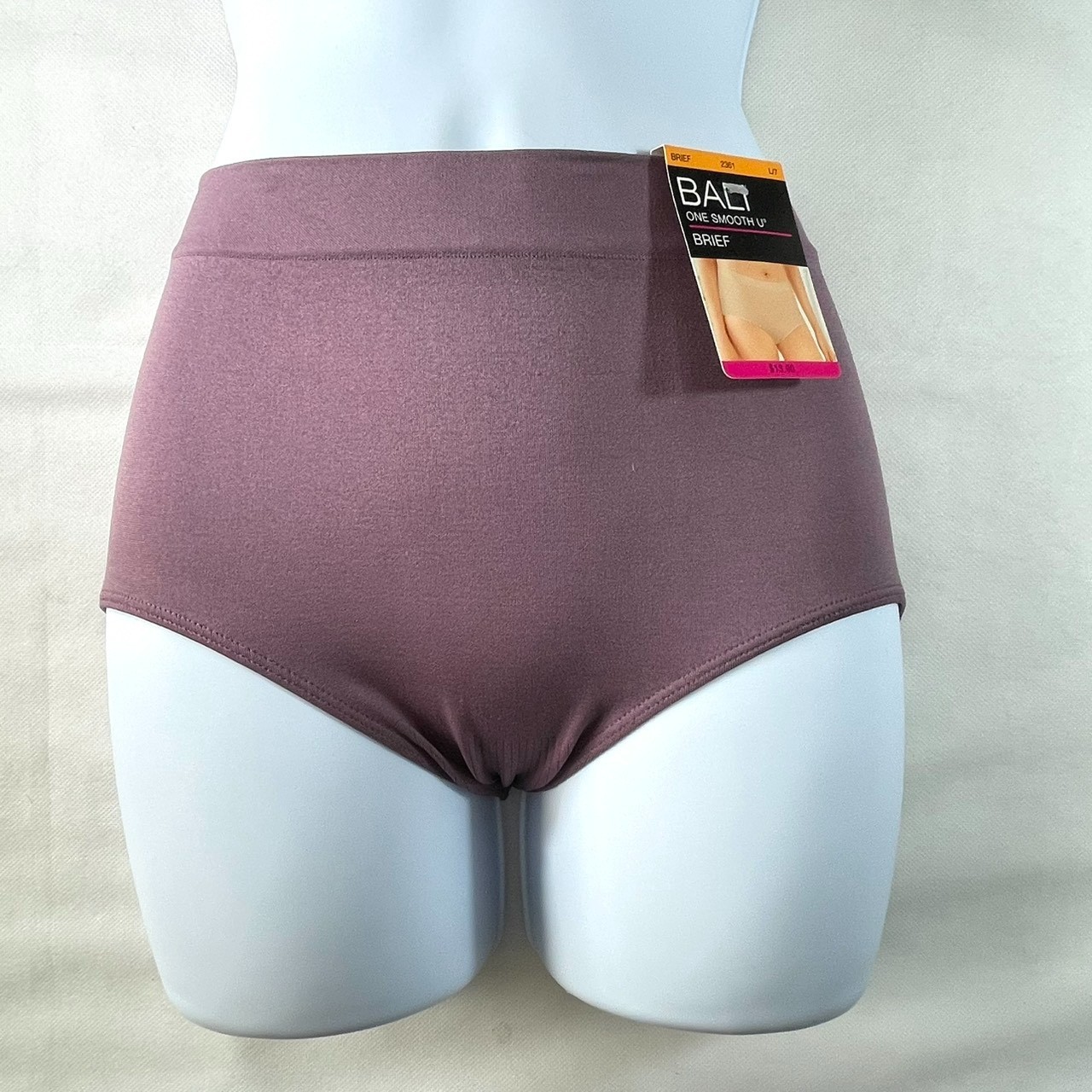 NWT 2-Pack Bali Women’s L/7 One Smooth U All Over Smoothing Brief 2361 Purple