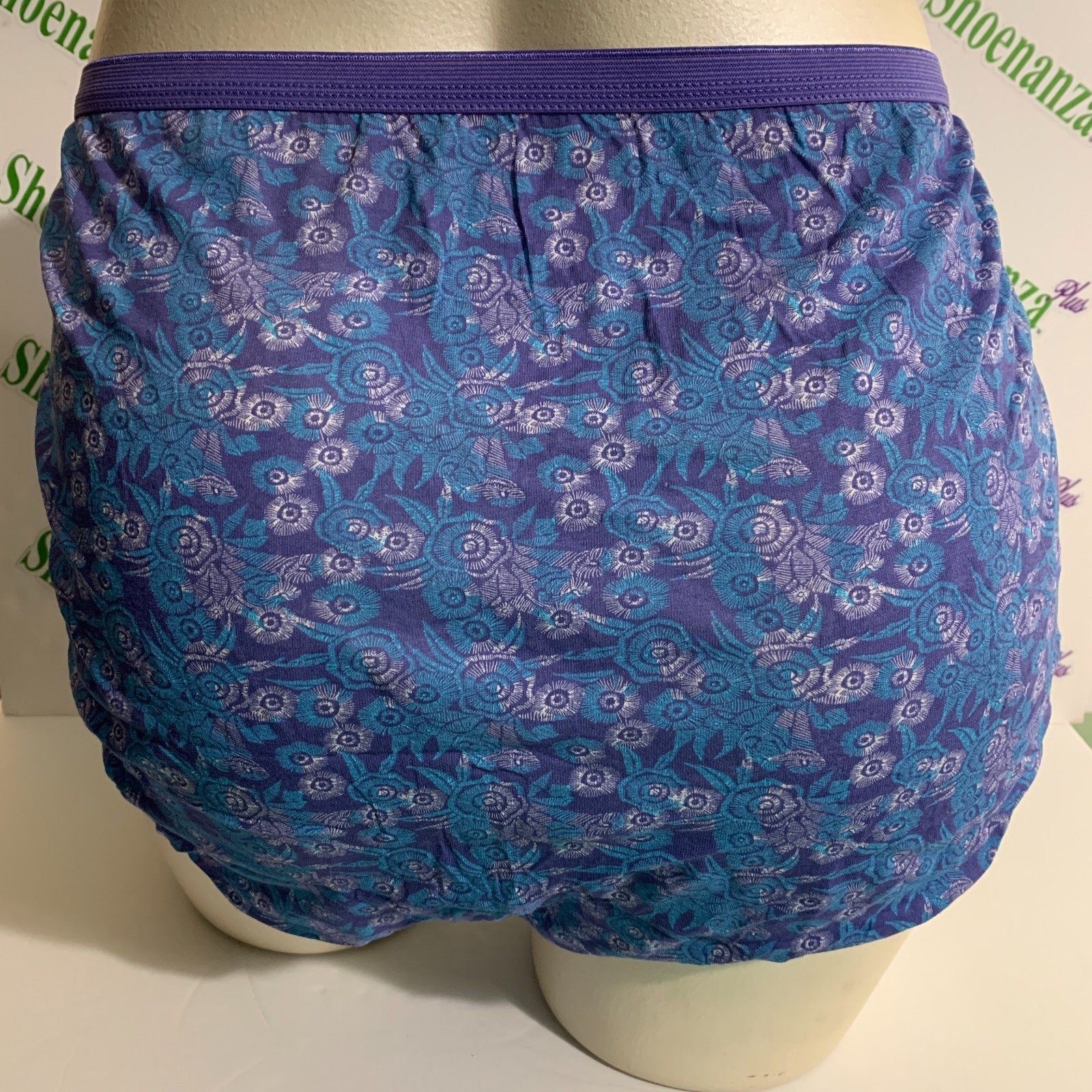 Just My Size Brief Panties Underwear Cotton Floral JMS Blue Purple Plus 14