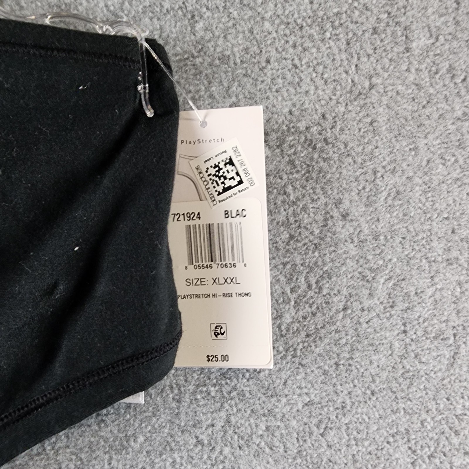Hanky Panky Playstretch High Rise Thong Women’s XL-XXL Black Pull On