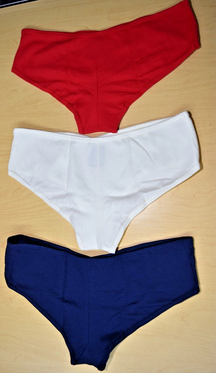 3 NWT Victoria’s Secret Pink Red White Blue Cheeky Panty Lot XL XLarge