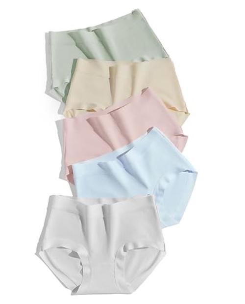 Women Underwear Pack Cotton Full Coverage Large Green+nude+pink+blue+light Grey
