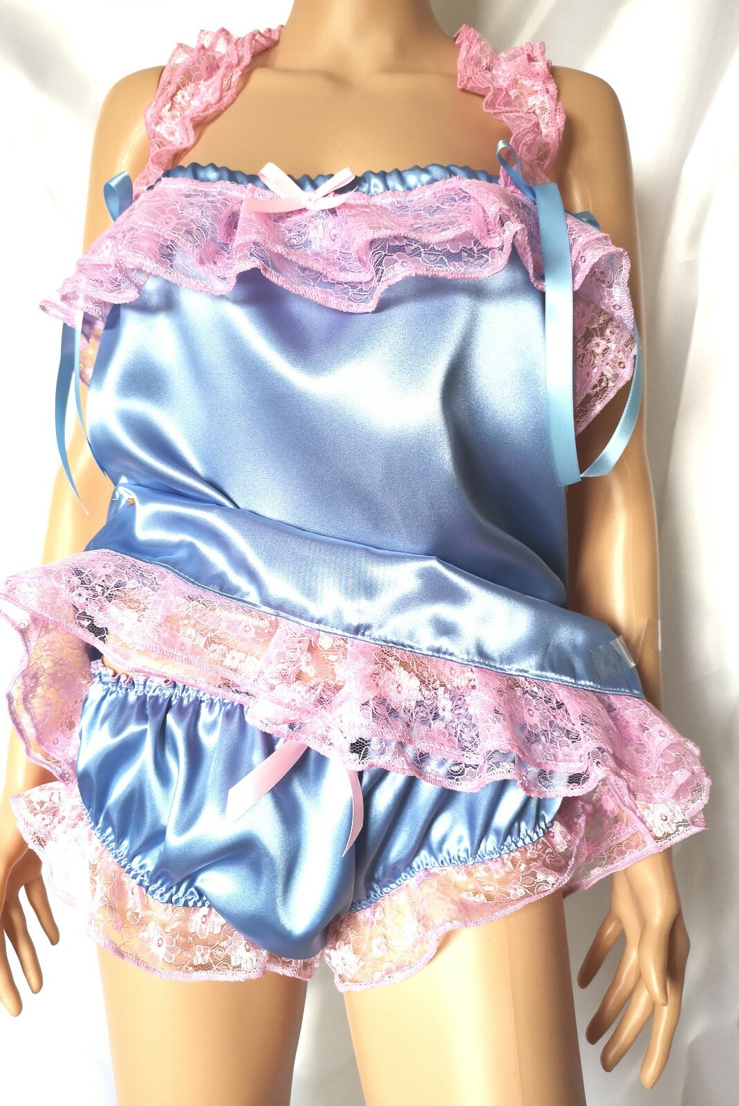 🌸MADE TO ORDER* “Satin Sissy” Camisole top with matching knickers any size
