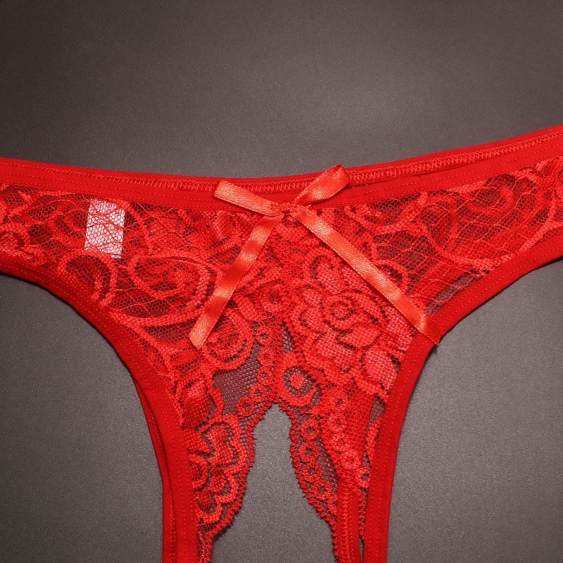 3pc Knickers Hollow Out Lace Crotchless Briefs Cheeky Panties Lingerie Underwear