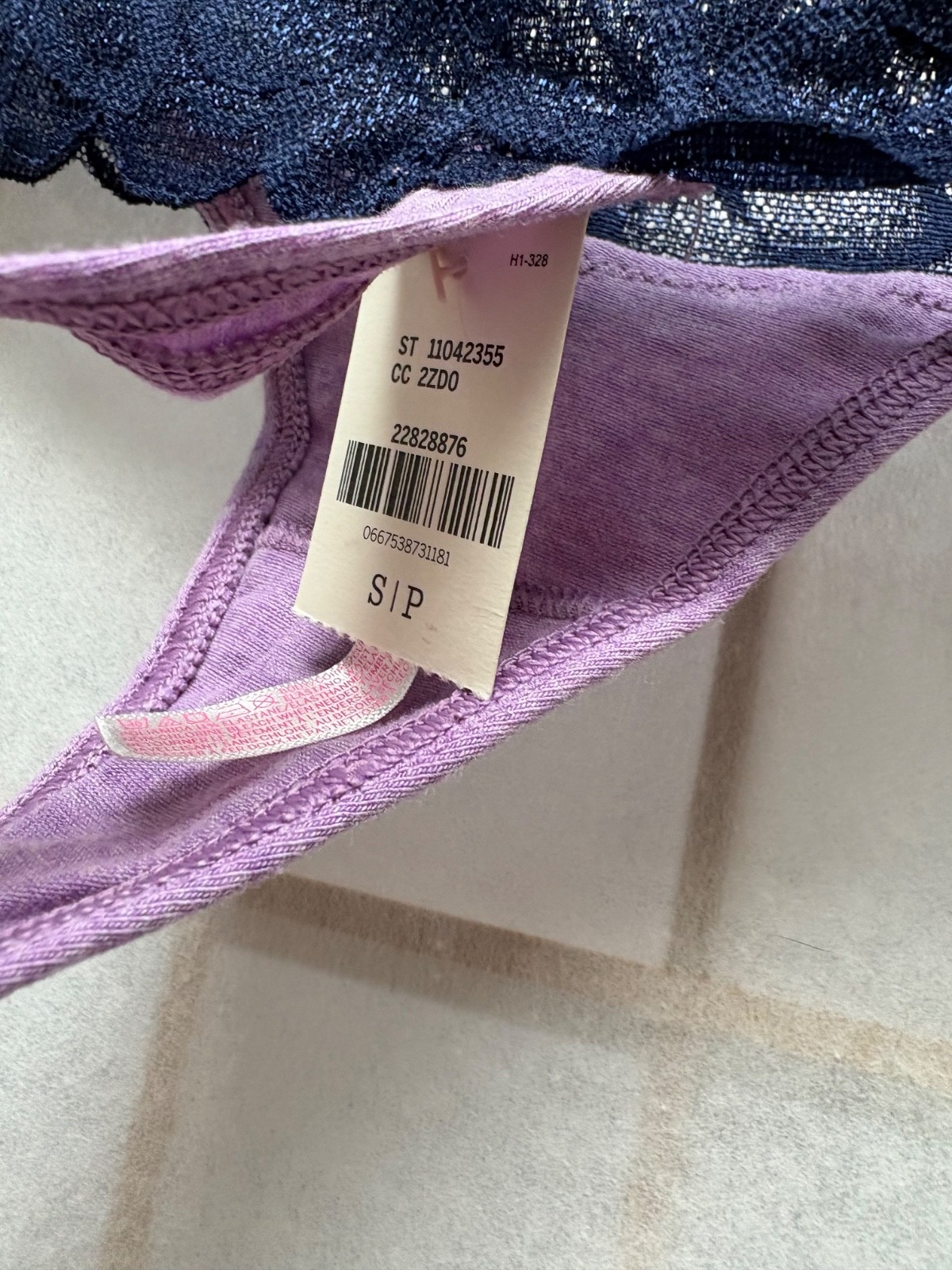 NWT – Victoria’s Secret Silver PINK Lace Waist Extra Low Rise Thong S/P