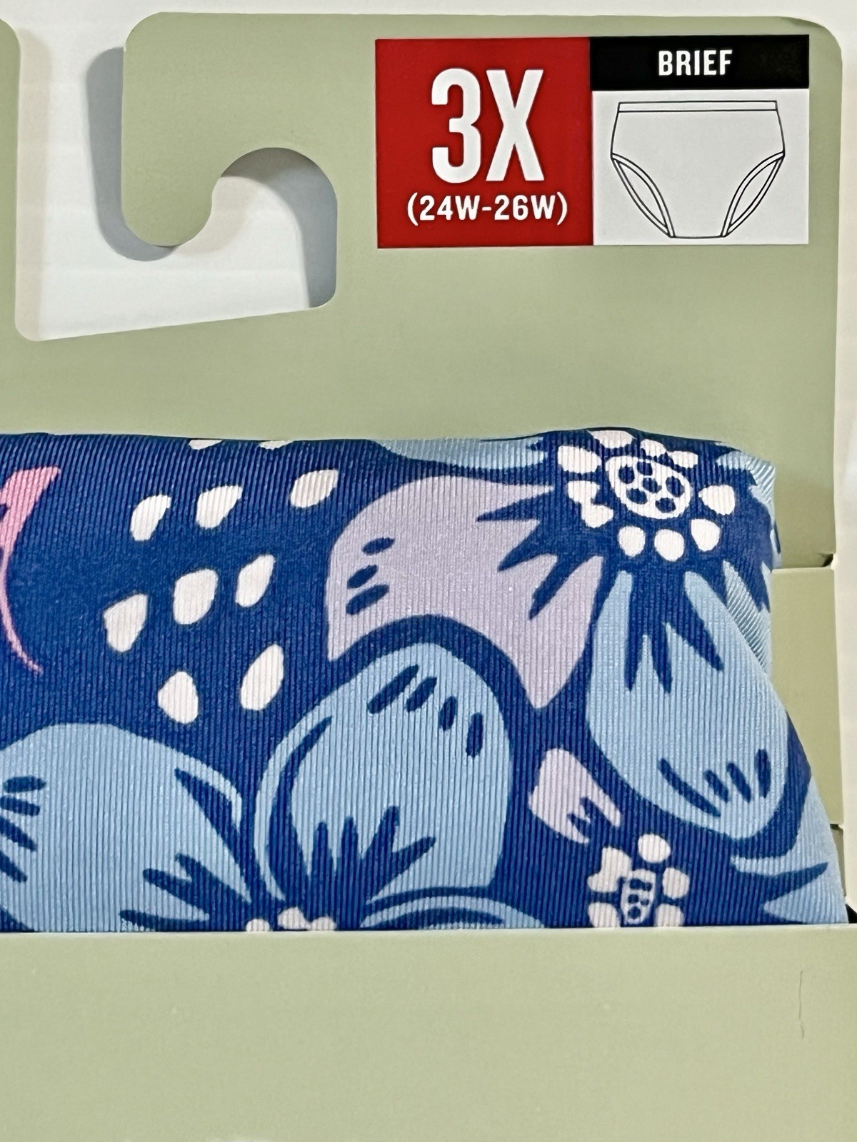 Duluth Women’s Armachillo Cooling Underwear Briefs /Blue Floral 3X (24w-26w) New