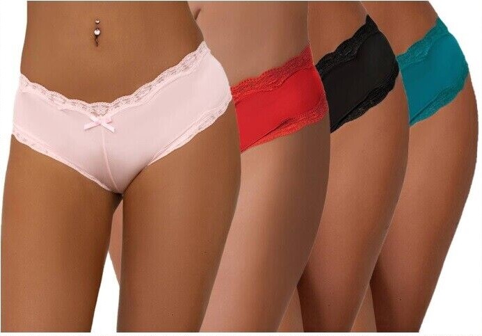 Sexy Comfortable Knickers Black Pink Silky Red Briefs Size M 8 12 14 16 18 20 22