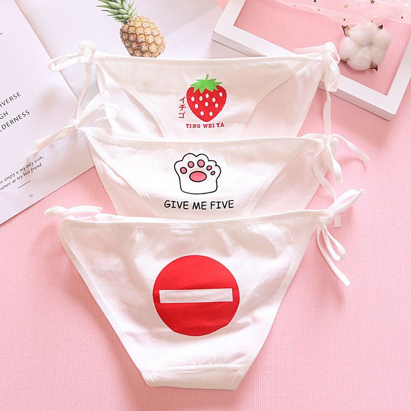 Lace Up Panties – Funny Hollow Out Seamless Brief Cotton Lingerie Underwear 1PC