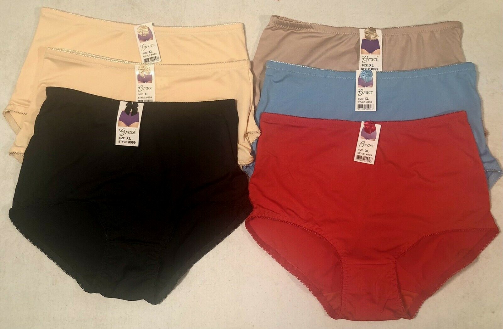 3 Pk XL 8 High Waist Full Coverage Silky Stretch Panties Briefs Color or Neutral
