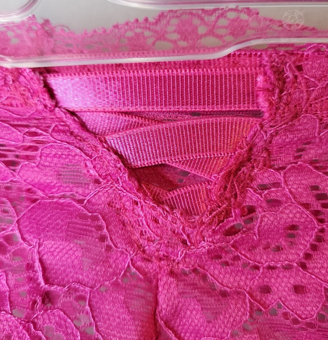 Black Fuchsia/Secret Lace Semi-Sheer Floral Lace Boyshort Panties Rose Lot of 2.