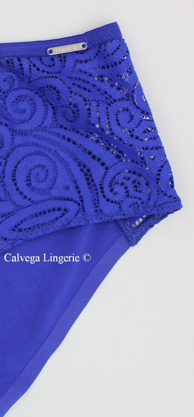 NWT Chantelle C14640 “Pyramide” Microfiber w/ Lace Boyshorts, Royal Blue (071)