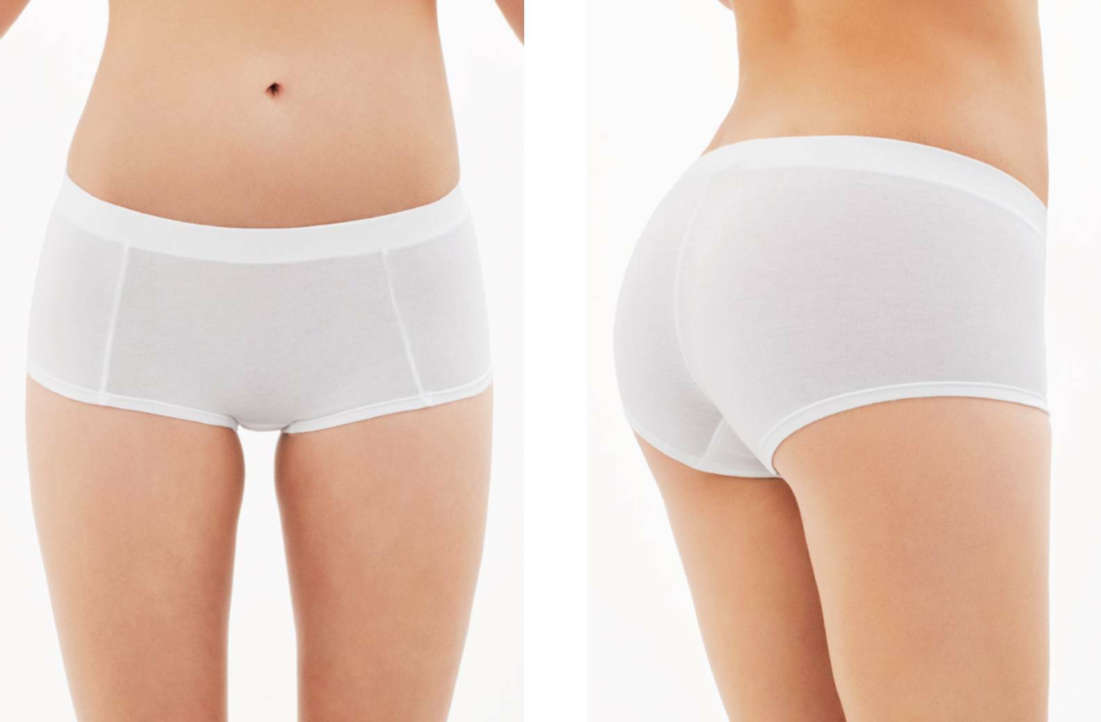 RAGNO Brief Walking Boxer Shorts Woman Ladies Knickers Organic Cotton DB74BK White &