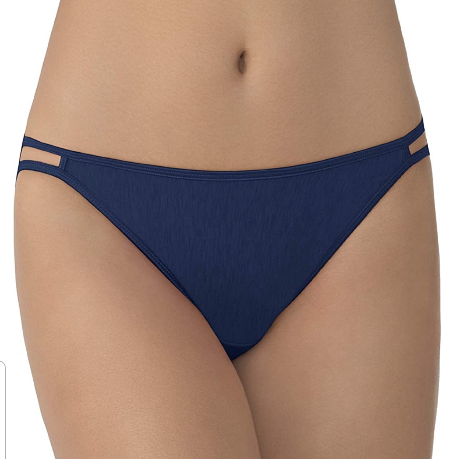 Vanity Fair Women’s Size 8 Illumination String Bikini Panty – Navy Dark Blue