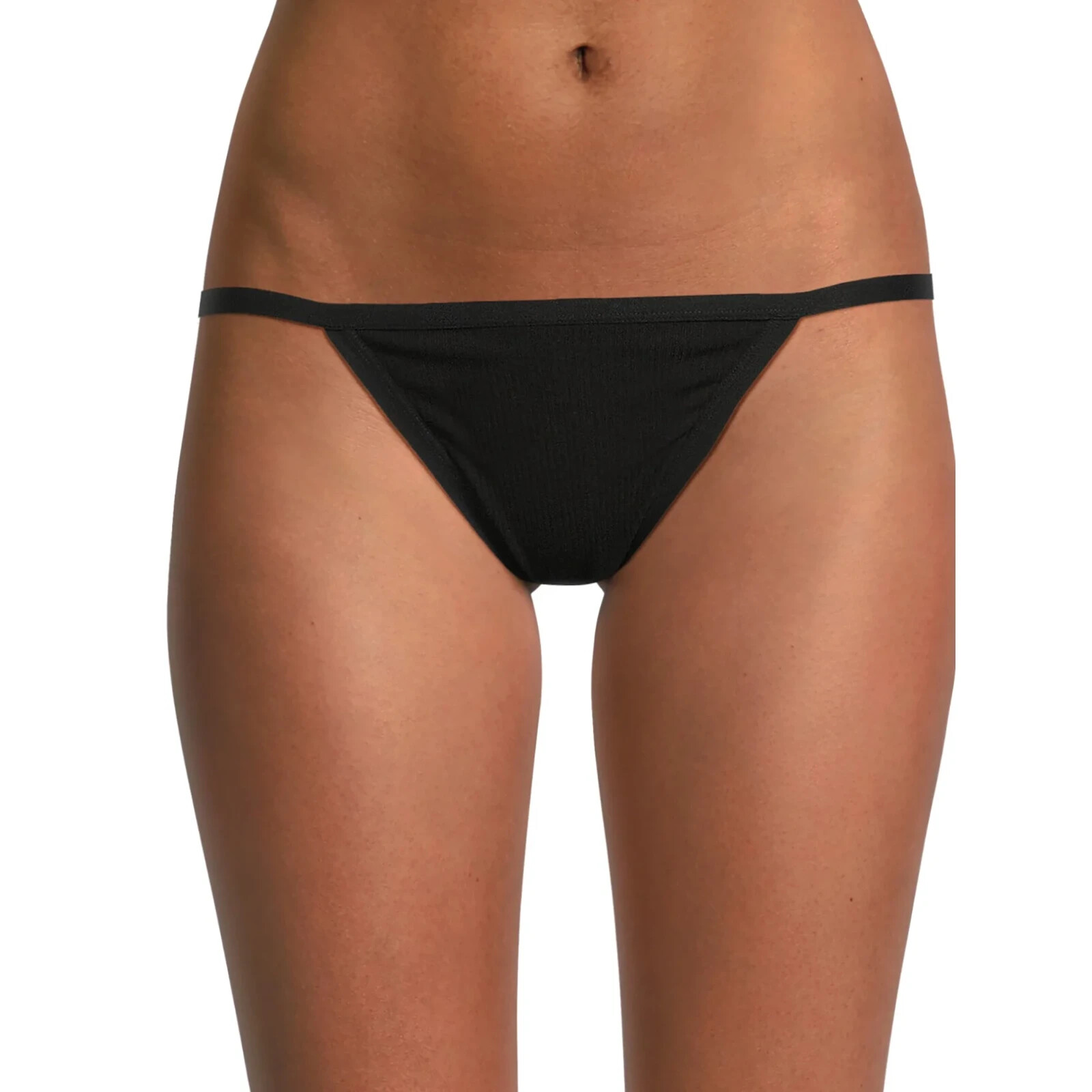 No Boundaries Women’s Cotton String Bikini Panties Size X-SMALL Black