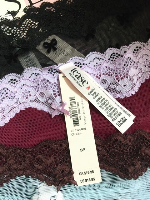 ❤ NWT Victoria’s Secret Tease MESH LACE TRIM CHEEKY Panties -LOT OF 3- NEW Sz S