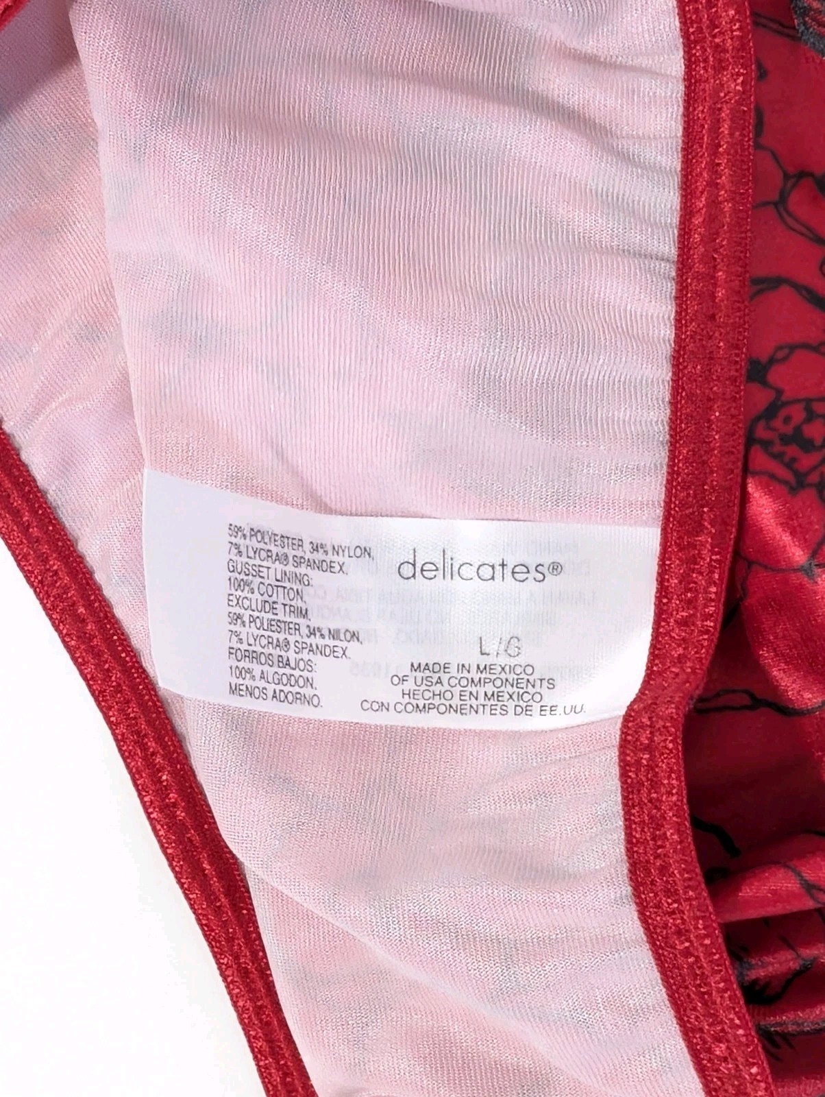 Delicates Vintage Satin Underwear Large New Women red Panty silky Brief smooth