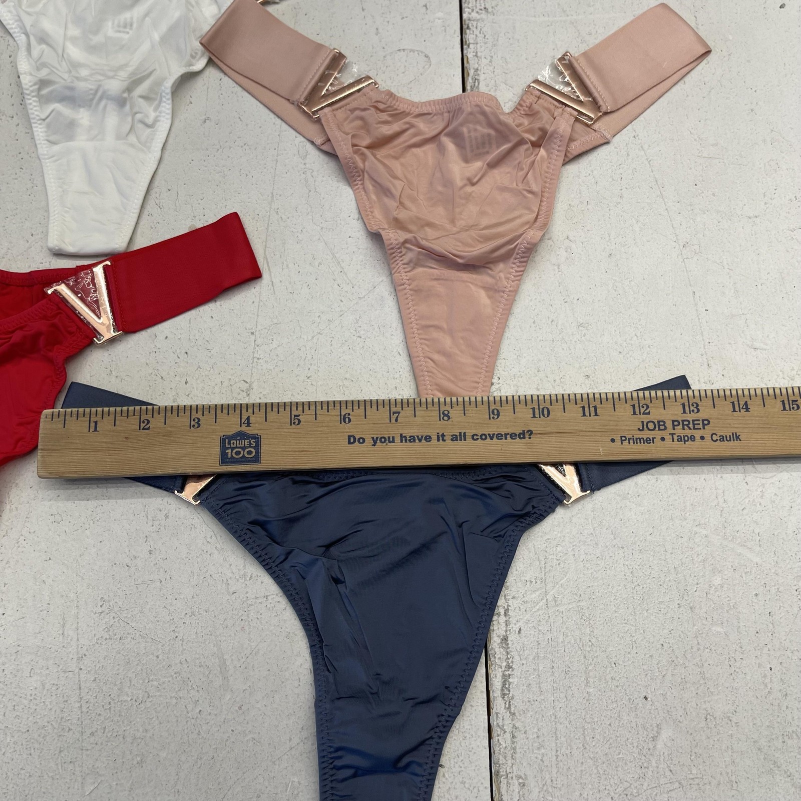 Collections Thong Panties Womens Large Multicolor Buckle High Leg Stretch 4 Pack