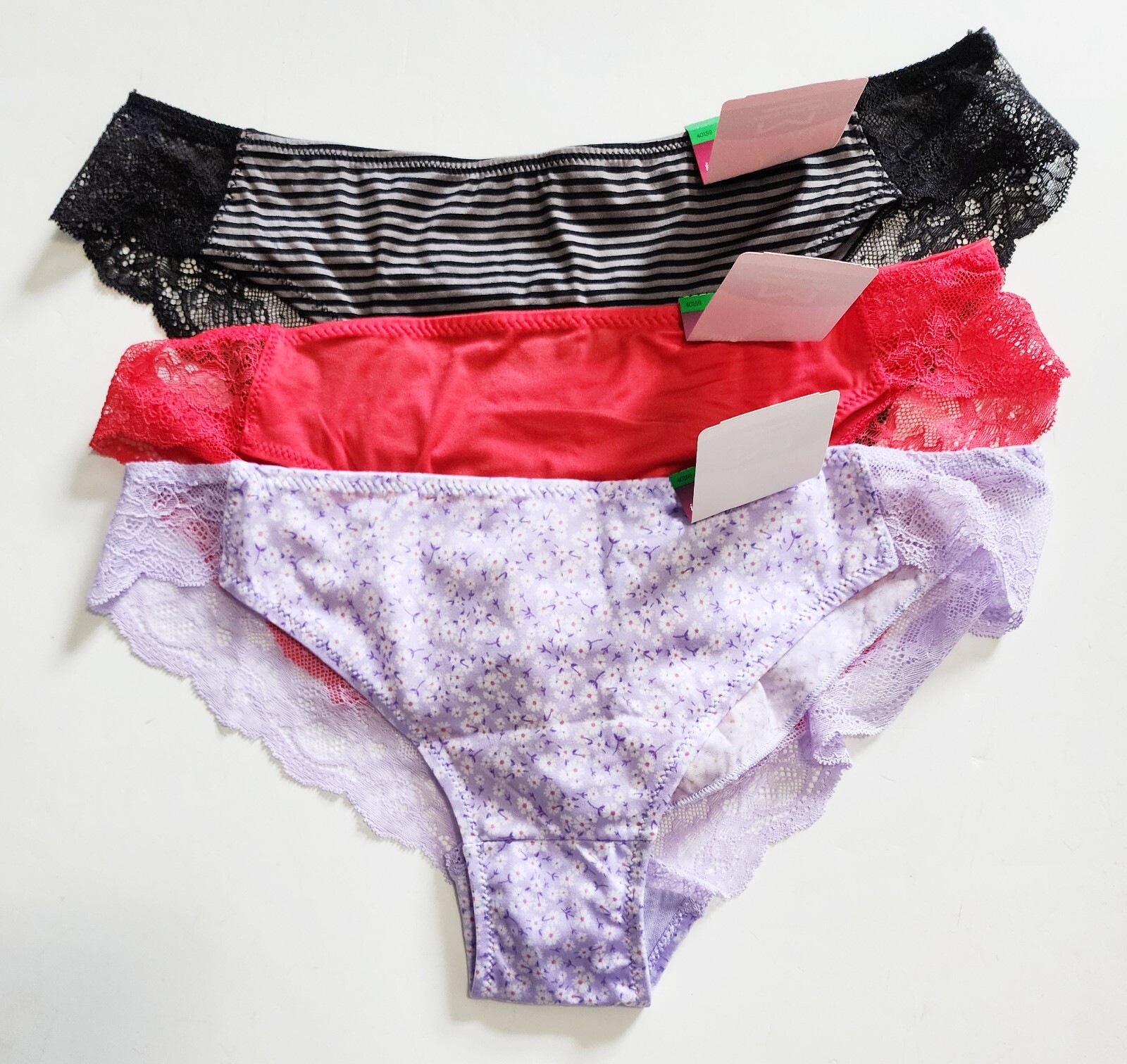 3 Maidenform Comfort Devotion Lace Back Tanga Multi 40159 Sz 6/M – NWT