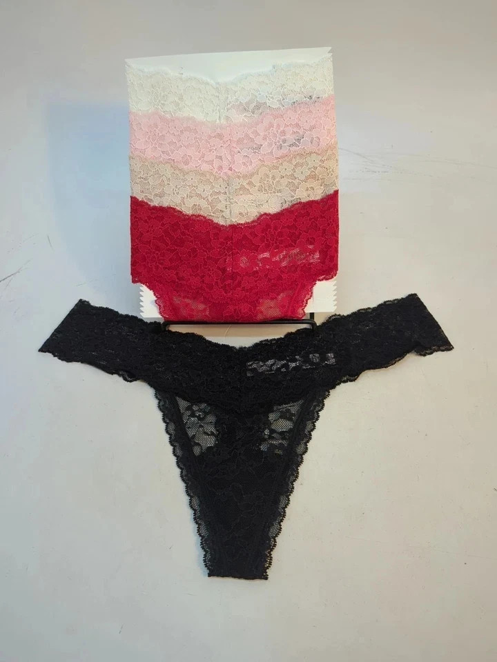 Victoria’s Secret 5-Pack Lace Thong Panty XL black Red Pink White Beige Nude