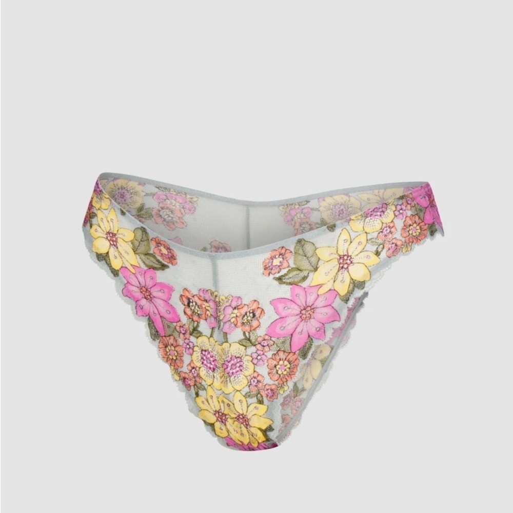 NWT,Savage X Fenty,Poppy Lace Panty,Lace Panty,Brown,Grey Floral,XL,192 Set Of 2